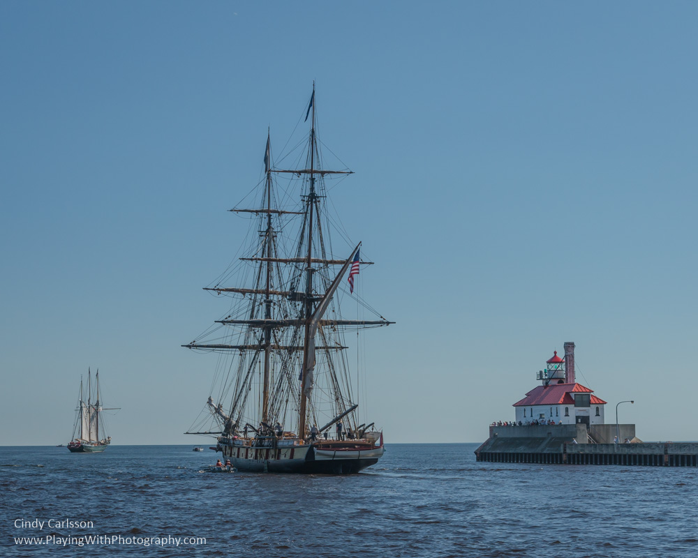 tall ships leaving Duluth harbor - original edit